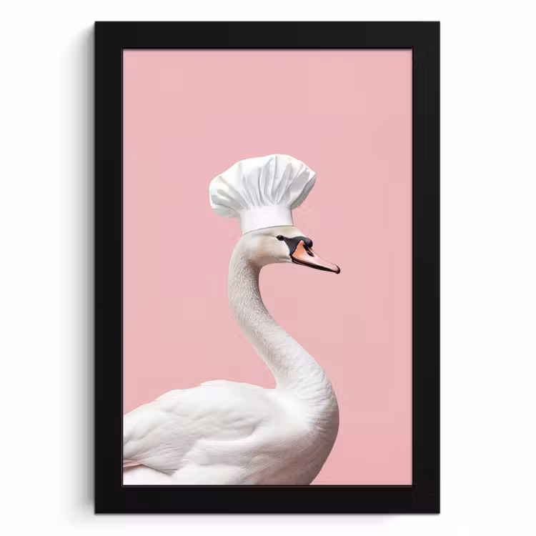 Bilder mit Rahmen - Schwan - Kochmütze - Schön - Klassisch — 1