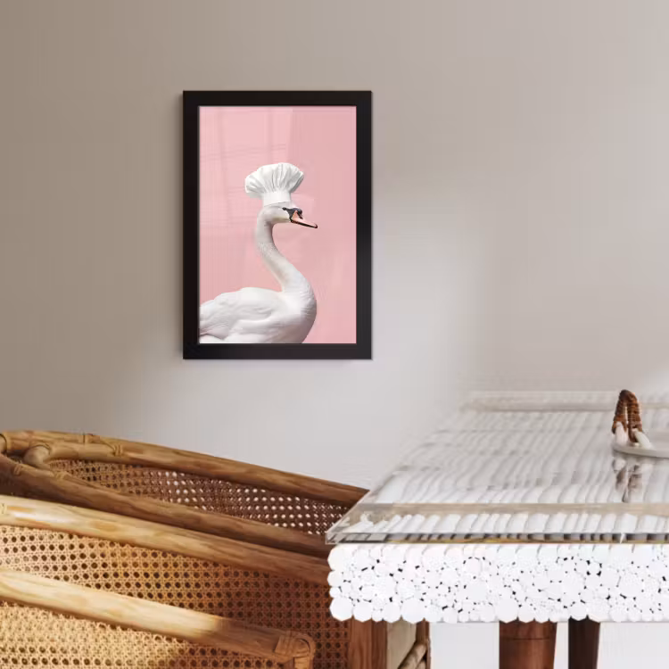 Bilder mit Rahmen - Schwan - Kochmütze - Schön - Klassisch — 3