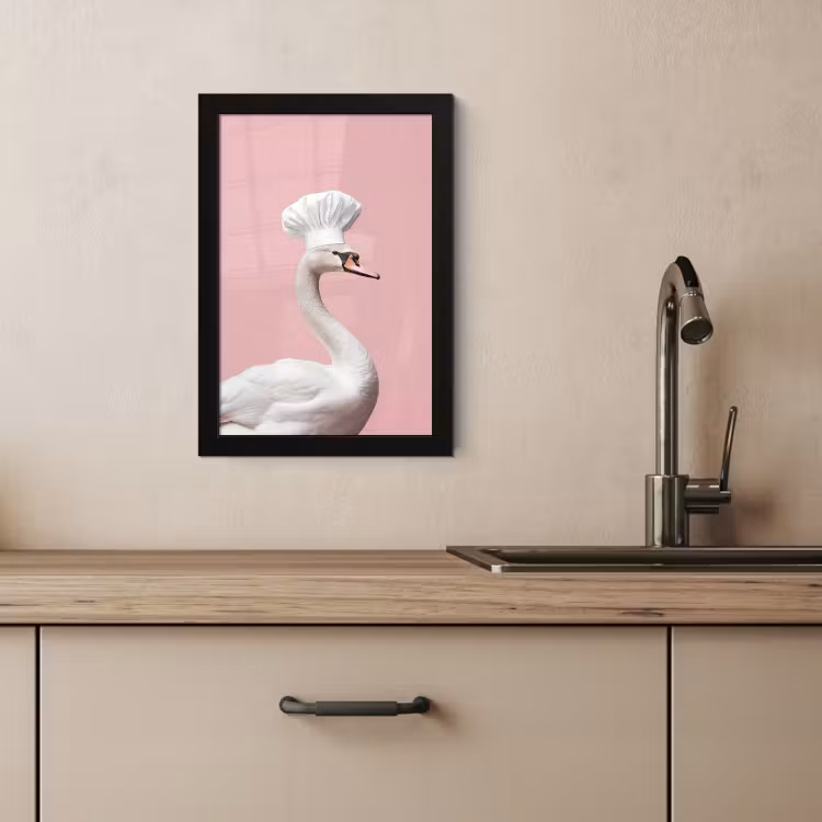 Bilder mit Rahmen - Schwan - Kochmütze - Schön - Klassisch — 4