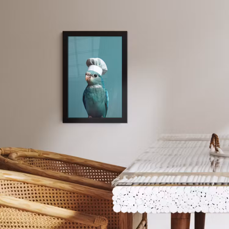 Bilder mit Rahmen - Wellensittich - Vogel - Kochmütze - Süß — 2