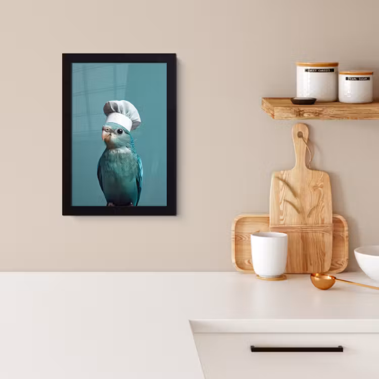 Bilder mit Rahmen - Wellensittich - Vogel - Kochmütze - Süß — 4