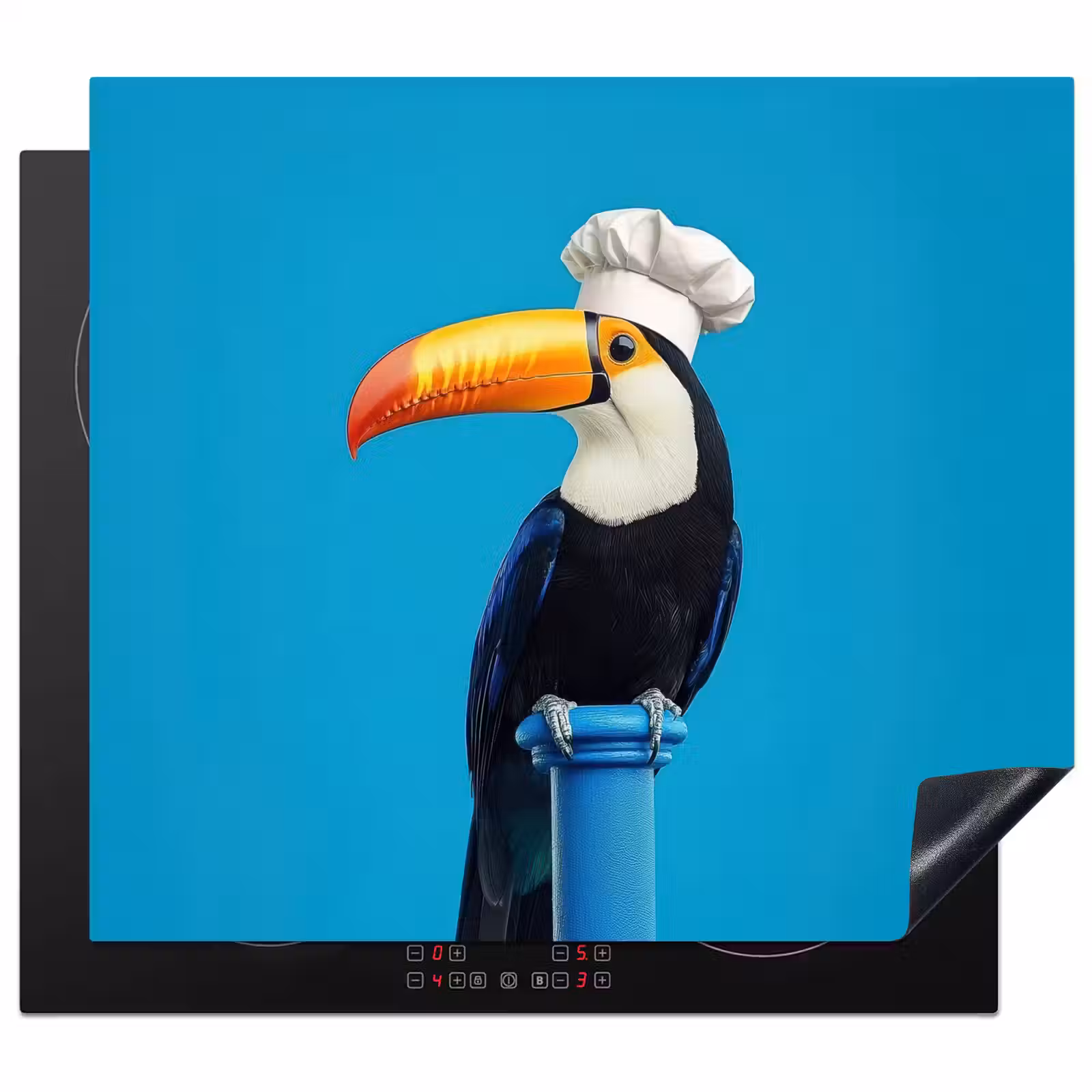 Herdabdeckplatte - Tukan - Sockel - Vogel - Kochmütze — 1