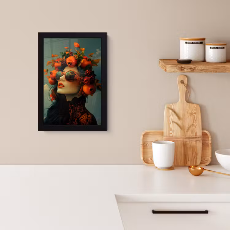 Bilder mit Rahmen - Frau - Granatapfel - Herbst - Sonnenbrille — 2