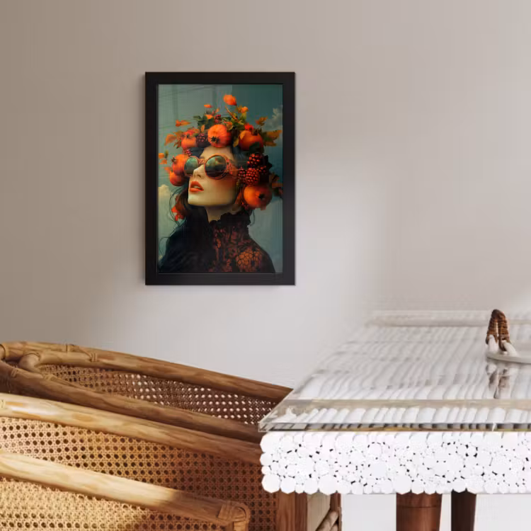 Bilder mit Rahmen - Frau - Granatapfel - Herbst - Sonnenbrille — 4