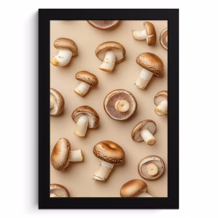 Bilder mit Rahmen - Kastanienpilze - Beige — 1