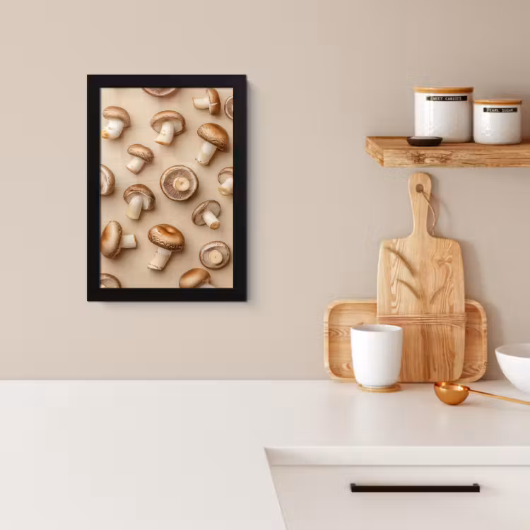 Bilder mit Rahmen - Kastanienpilze - Beige — 2