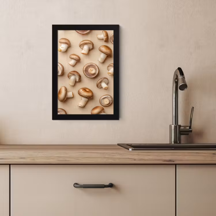 Bilder mit Rahmen - Kastanienpilze - Beige — 4