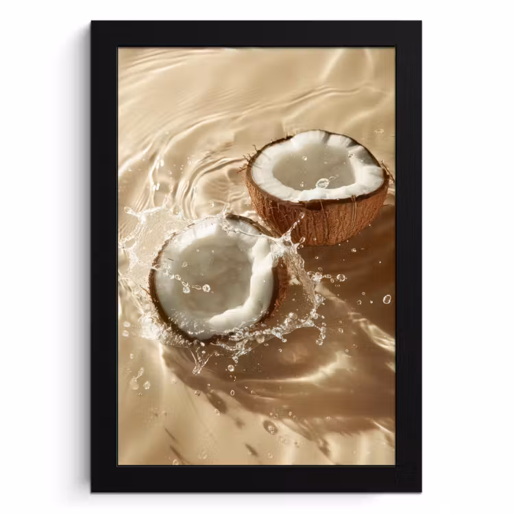 Bilder mit Rahmen - Kokosnuss - Wasser - Beige - Spritzer — 1