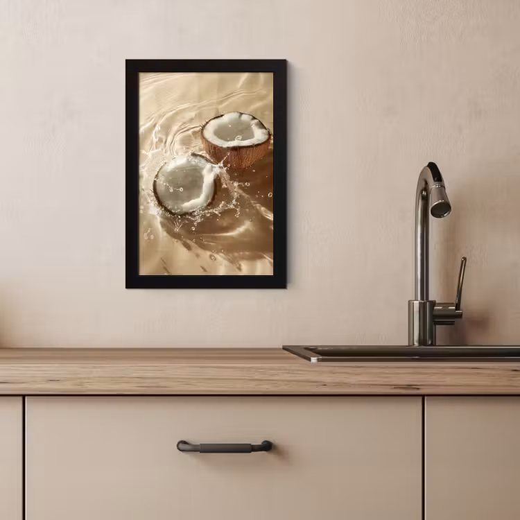 Bilder mit Rahmen - Kokosnuss - Wasser - Beige - Spritzer — 3