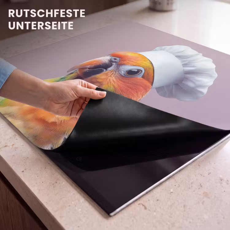 Herdabdeckplatte - Papagei - Kochmütze - Neugierig - Vogel — 6
