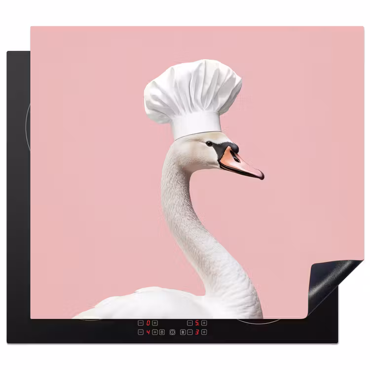 Herdabdeckplatte - Schwan - Kochmütze - Schön - Klassisch — 1
