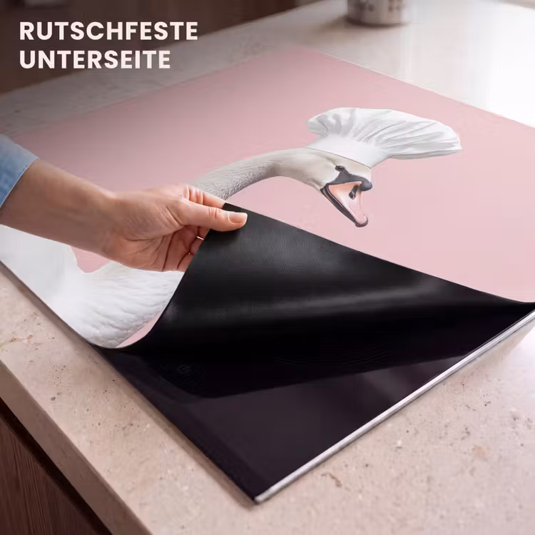 Herdabdeckplatte - Schwan - Kochmütze - Schön - Klassisch — 6