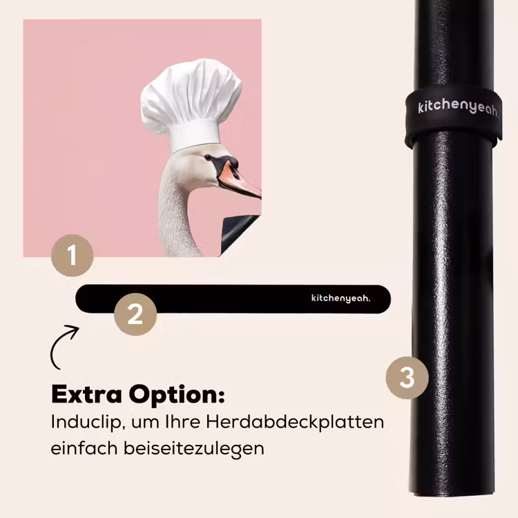 Herdabdeckplatte - Schwan - Kochmütze - Schön - Klassisch — 8