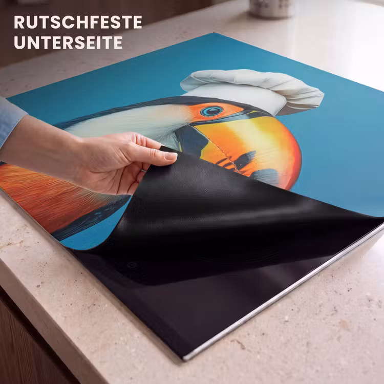 Herdabdeckplatte - Tukan - Papagei - Vogel - Kochmütze — 6