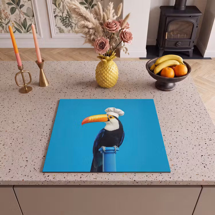 Herdabdeckplatte - Tukan - Sockel - Vogel - Kochmütze — 3