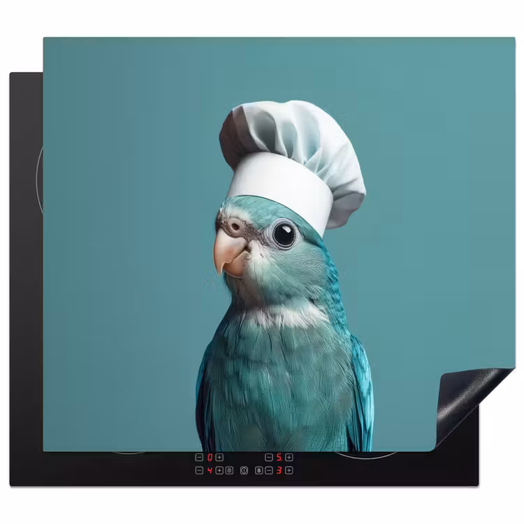 Herdabdeckplatte - Wellensittich - Vogel - Kochmütze - Süß — 1