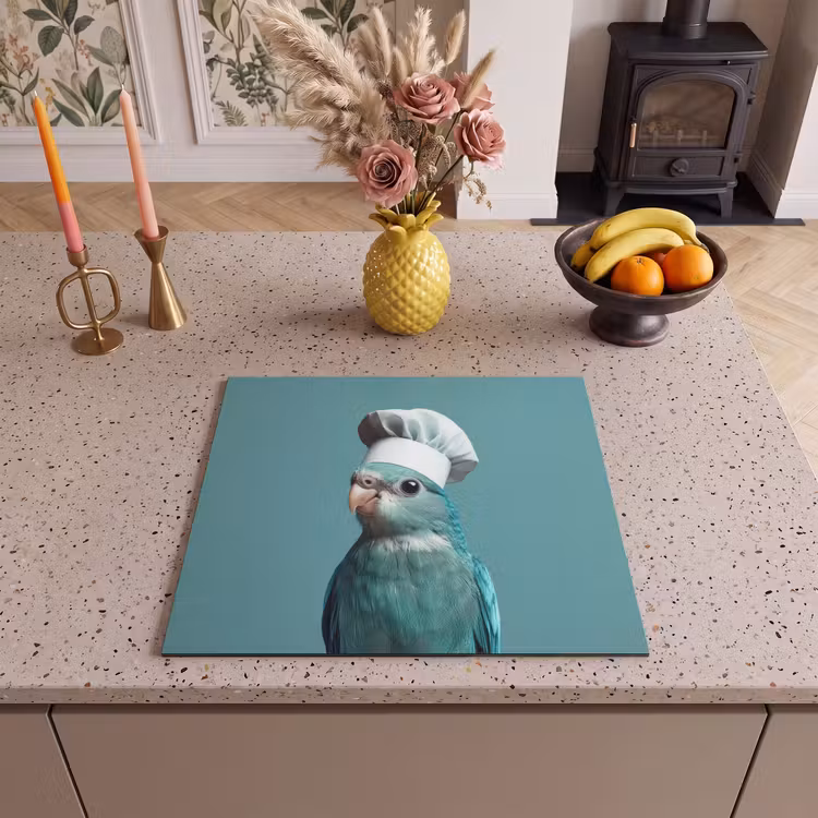 Herdabdeckplatte - Wellensittich - Vogel - Kochmütze - Süß — 3