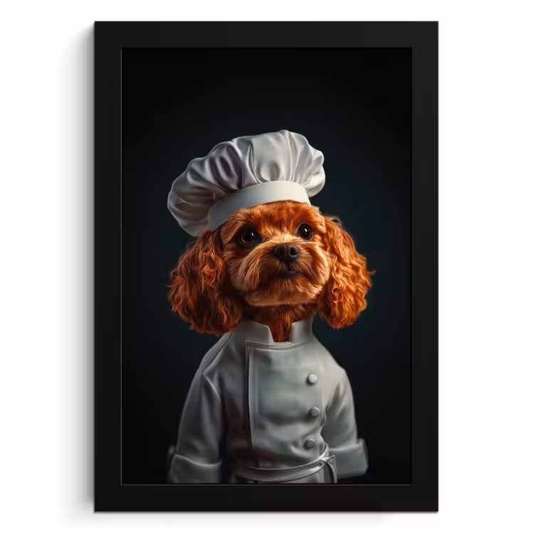 Bilder mit Rahmen - Braun - Koch - Hund — 1