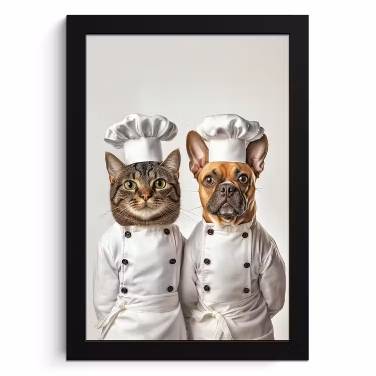 Bilder mit Rahmen - Katze - Hund - Kochkleidung — 1