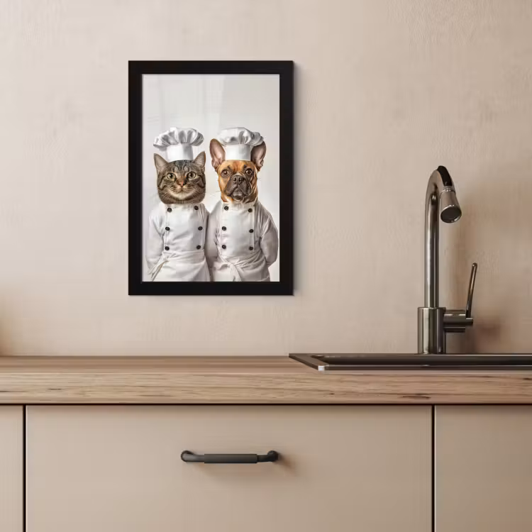 Bilder mit Rahmen - Katze - Hund - Kochkleidung — 4