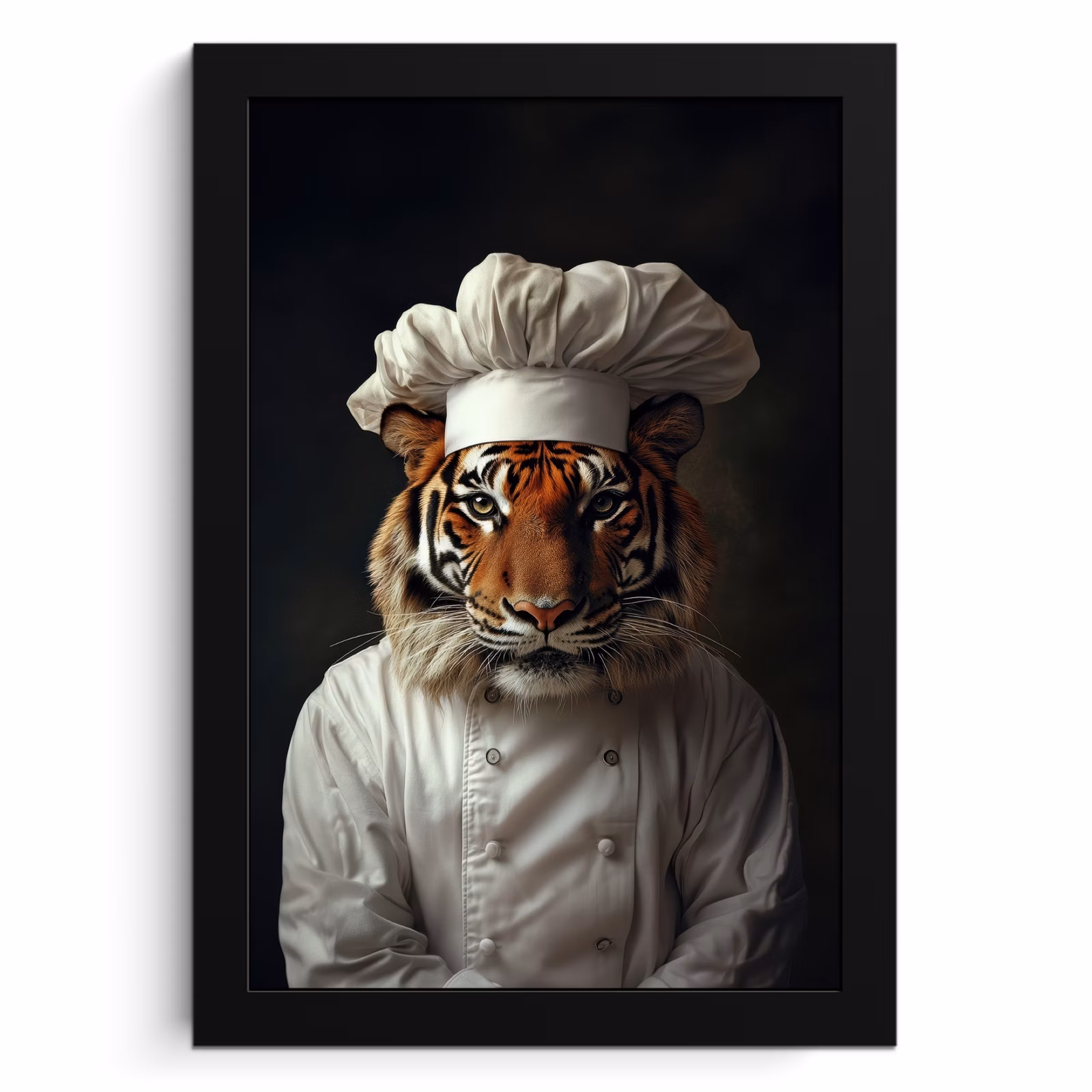 Bilder mit Rahmen - Tiger - Kochbekleidung - Braun — 1