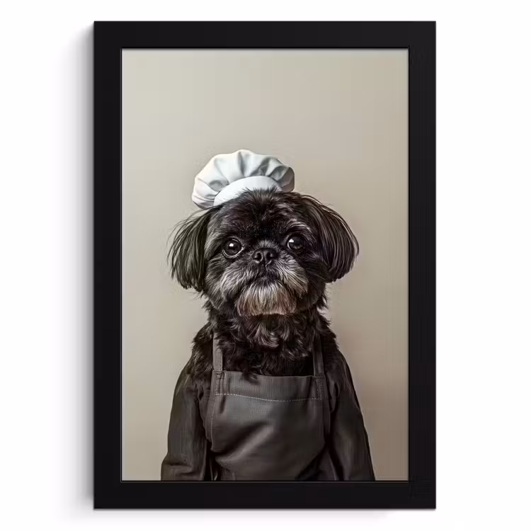 Bilder mit Rahmen - Kochkleidung - Schwarz - Hund — 1
