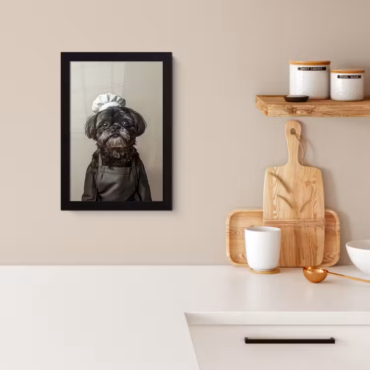 Bilder mit Rahmen - Kochkleidung - Schwarz - Hund — 2