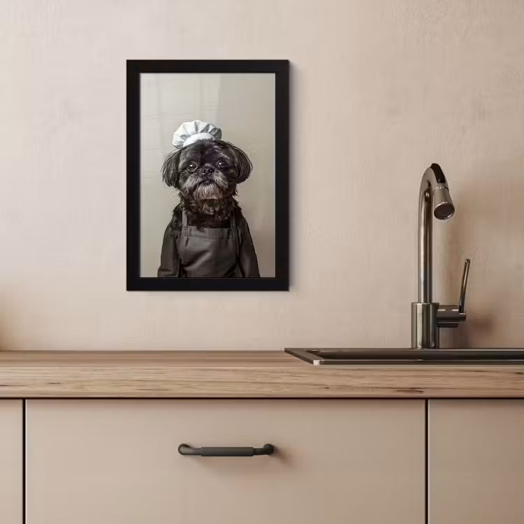 Bilder mit Rahmen - Kochkleidung - Schwarz - Hund — 3