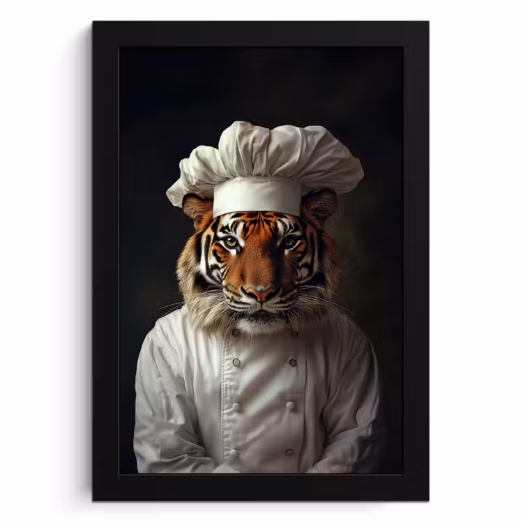 Bilder mit Rahmen - Tiger - Kochbekleidung - Braun — 1