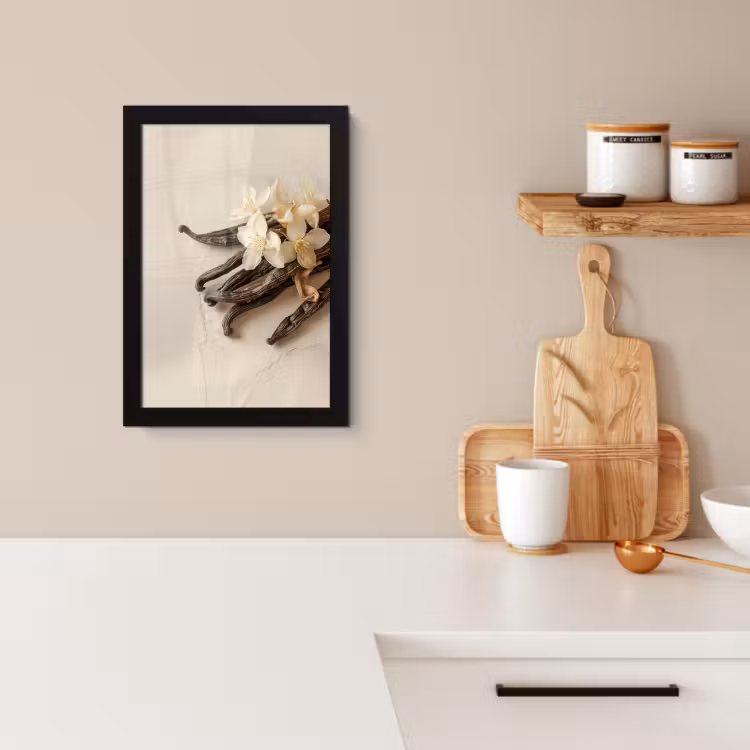 Bilder mit Rahmen - Vanille - Geblümt - Beige — 2
