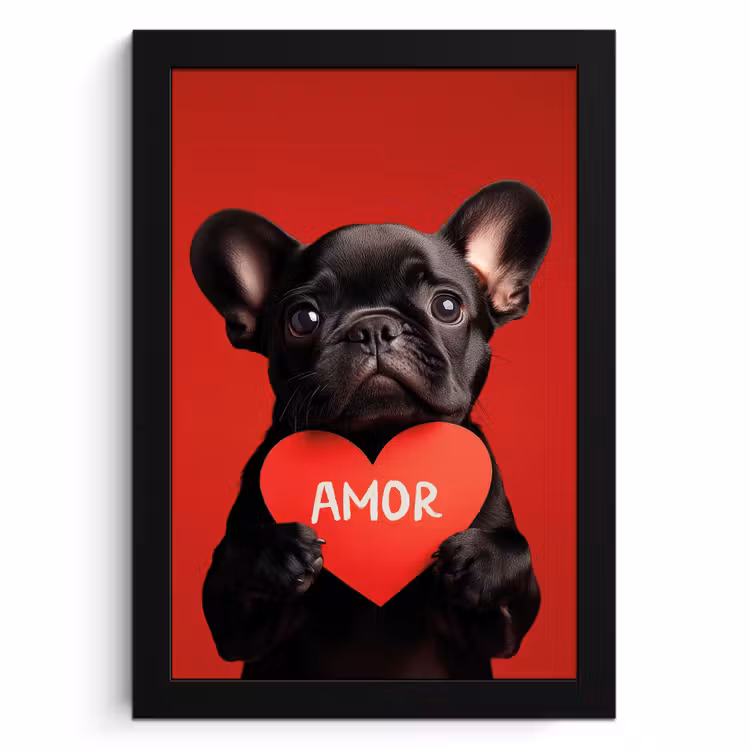 Bilder mit Rahmen - Amor - Hund - Herz - Rot — 1