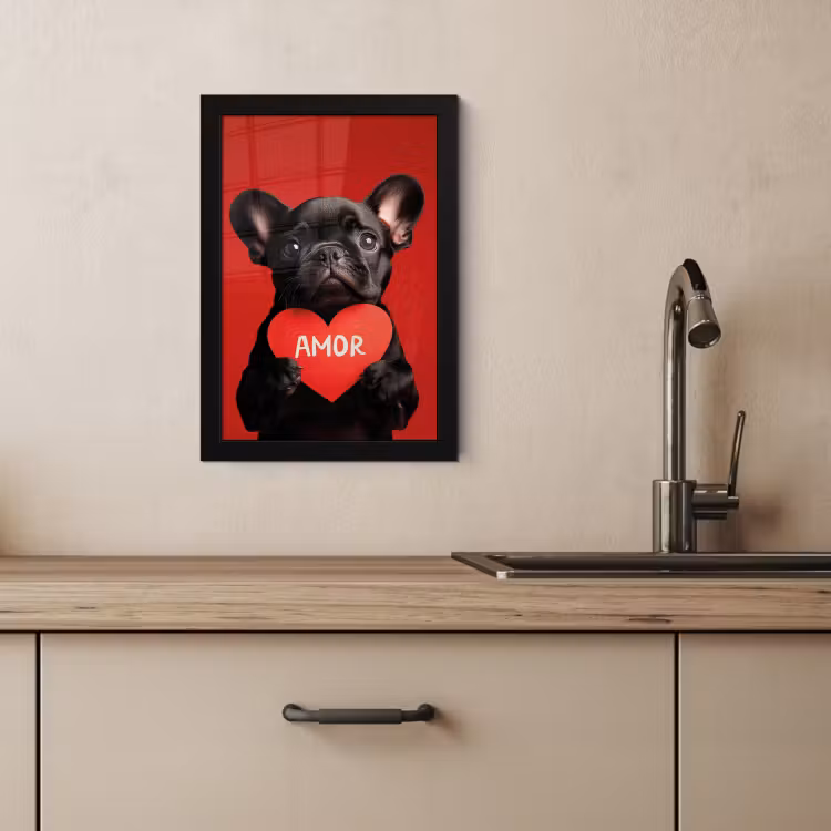 Bilder mit Rahmen - Amor - Hund - Herz - Rot — 3
