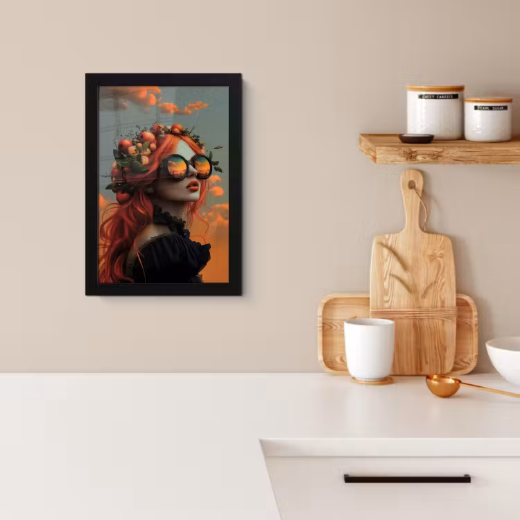 Bilder mit Rahmen - Frau - Krone - Tomate - Bascilicum - Sonnenbrille — 2