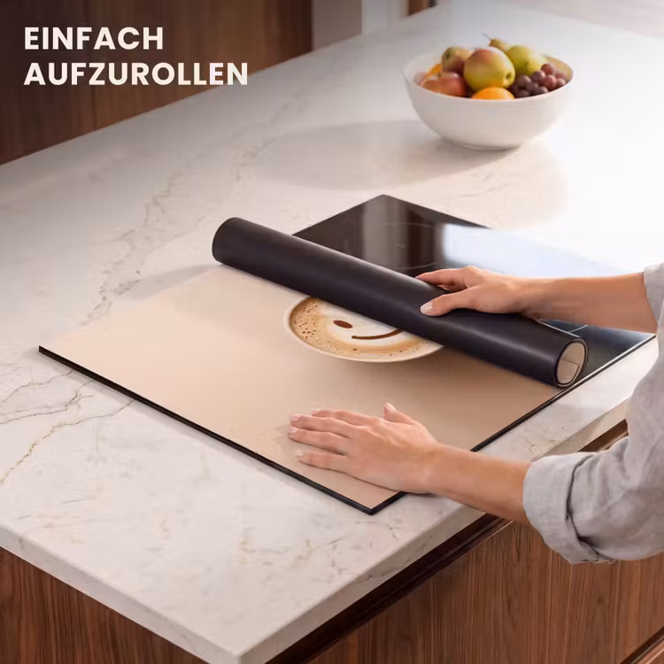 Herdabdeckplatte - Kaffee - Milchschaum - Lächeln - Beige — 7