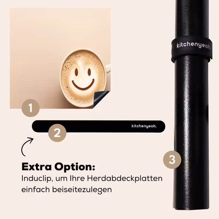 Herdabdeckplatte - Kaffee - Milchschaum - Lächeln - Beige — 8