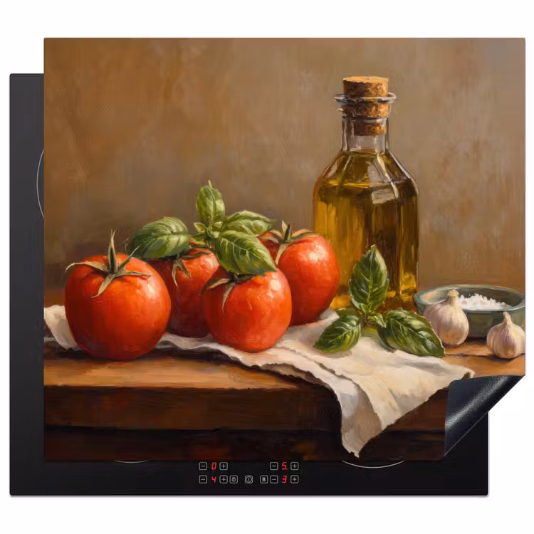 Herdabdeckplatte - Tomaten - Olivenöl - Stilleben — 1
