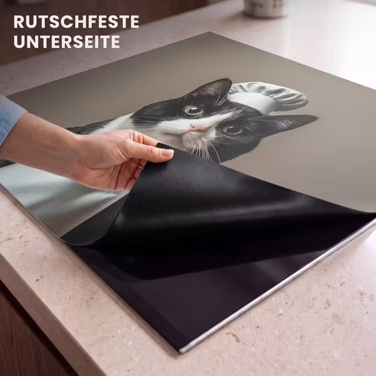 Herdabdeckplatte - Katze - Kochkleidung - Schwarz - Weiß — 6