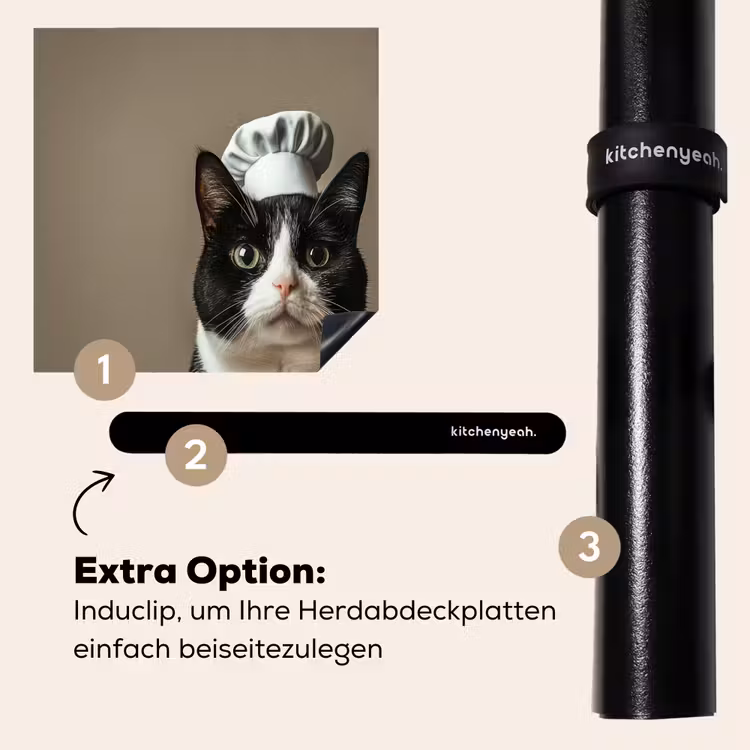 Herdabdeckplatte - Katze - Kochkleidung - Schwarz - Weiß — 8