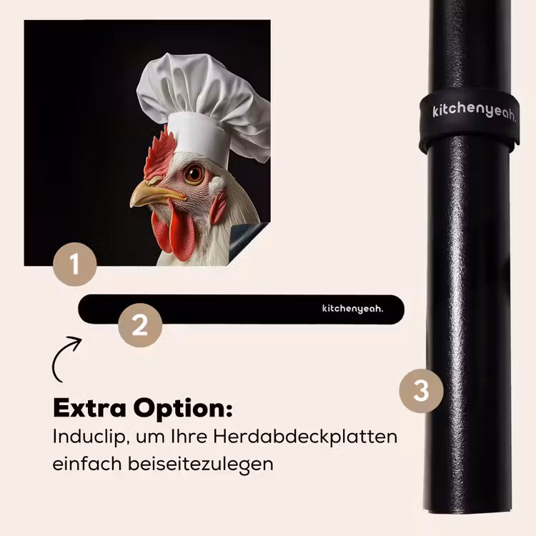 Herdabdeckplatte - Koch - Rot - Huhn — 8