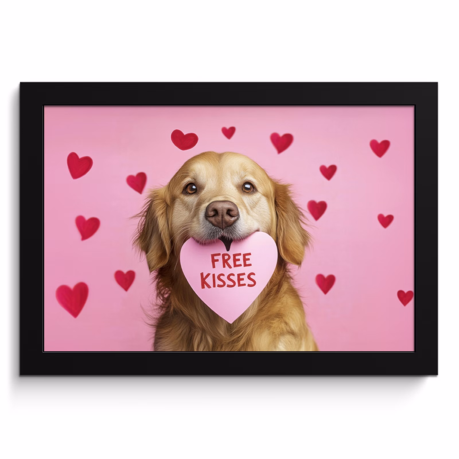 Bilder mit Rahmen - Hund - Kuss - Valentinstag - Herzen — 1