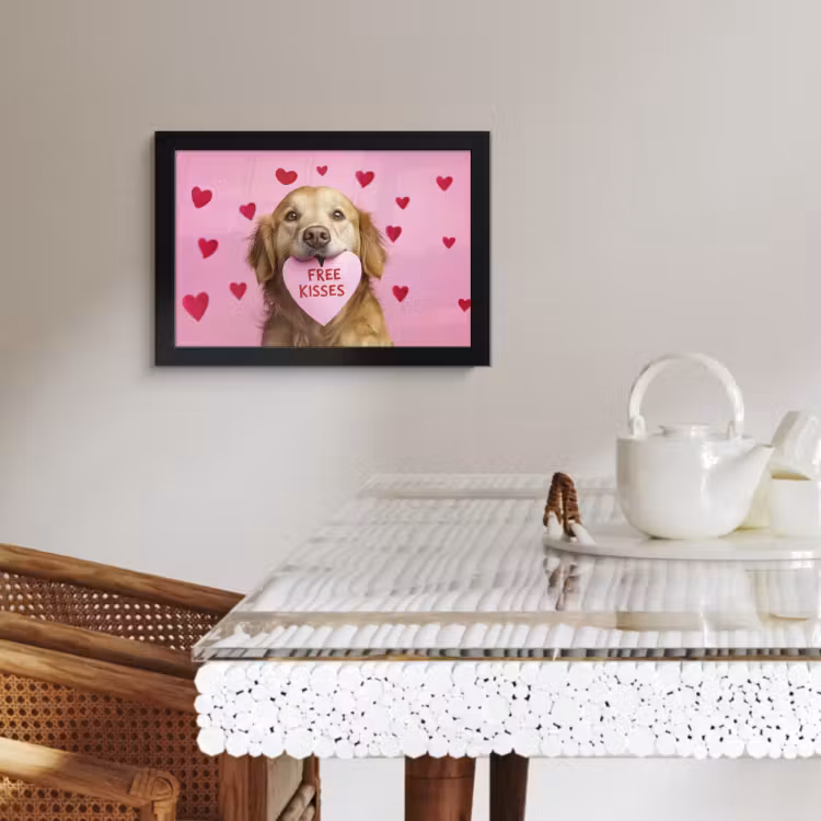 Bilder mit Rahmen - Hund - Kuss - Valentinstag - Herzen — 2