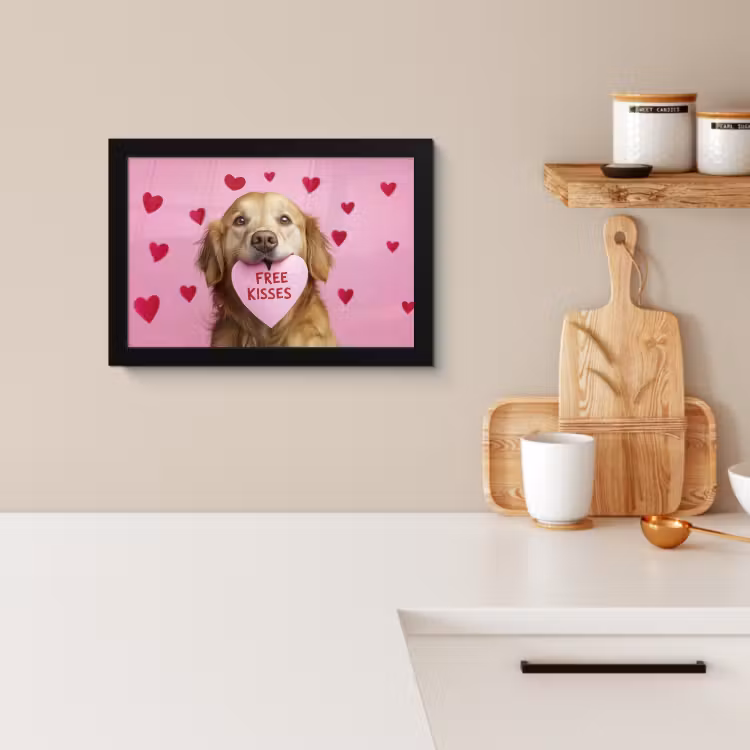 Bilder mit Rahmen - Hund - Kuss - Valentinstag - Herzen — 3