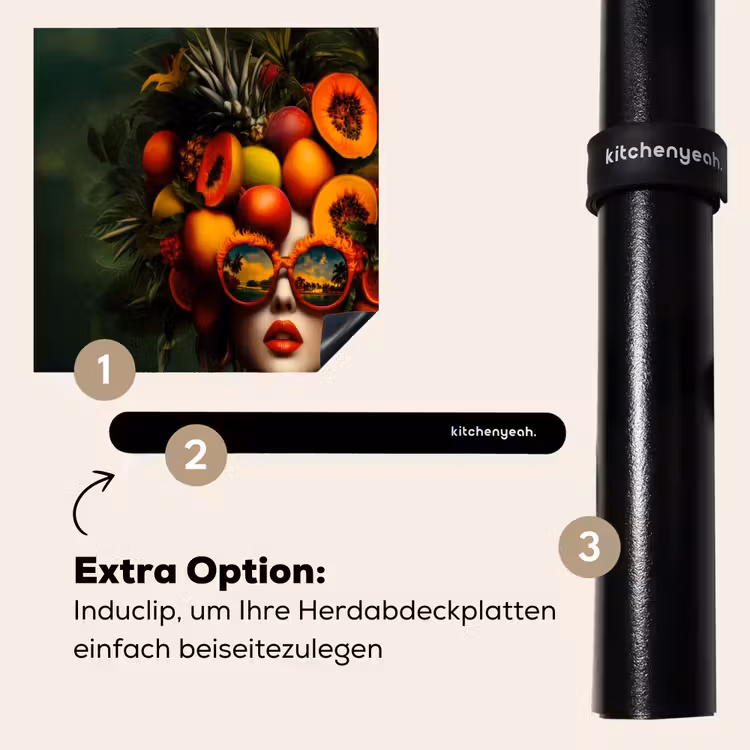 Herdabdeckplatte - Frau - Früchte - Papaya - Ananas — 8