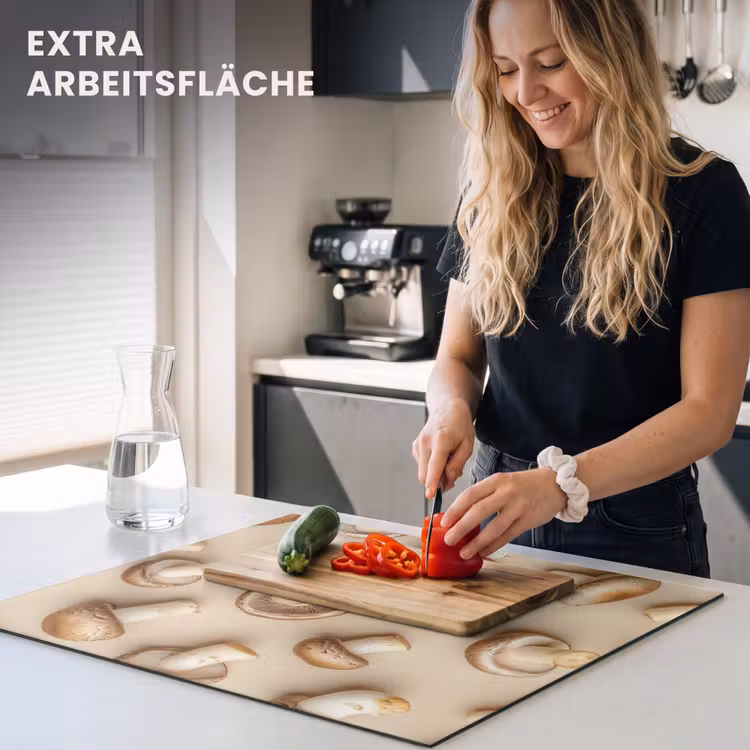 Herdabdeckplatte - Kastanienpilze - Beige — 5