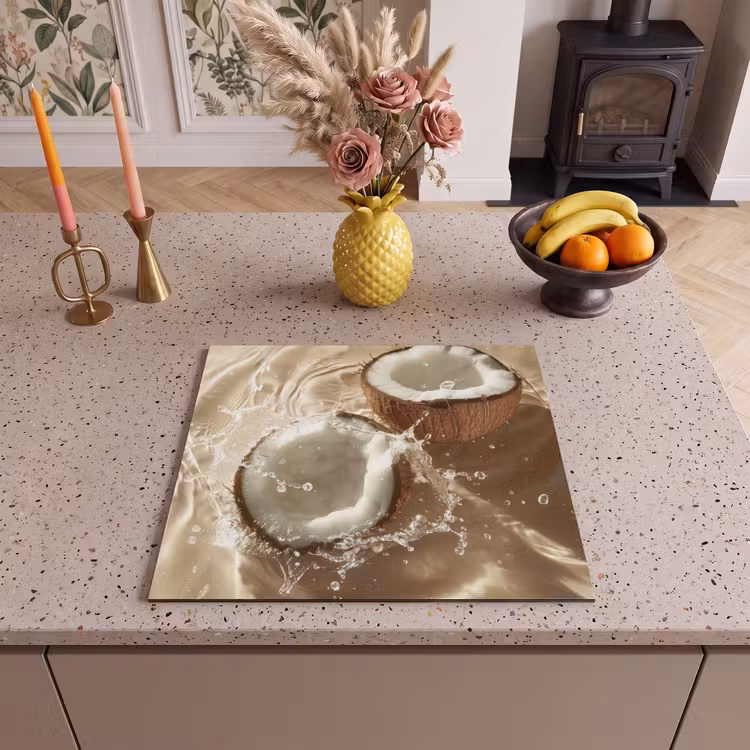 Herdabdeckplatte - Kokosnuss - Wasser - Beige - Spritzer — 3