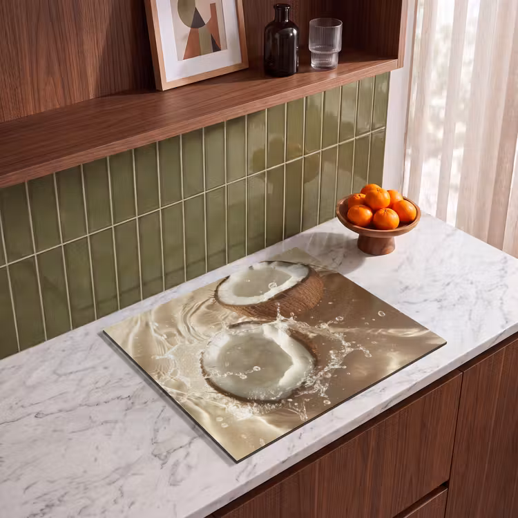 Herdabdeckplatte - Kokosnuss - Wasser - Beige - Spritzer — 4