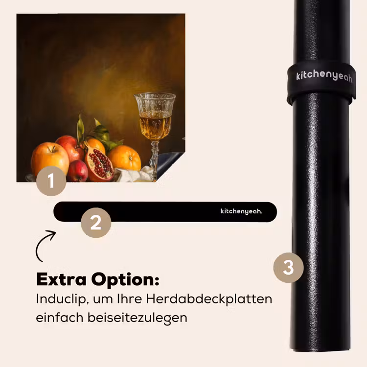 Herdabdeckplatte - Obst - Stilleben - Wein - Kerze — 8