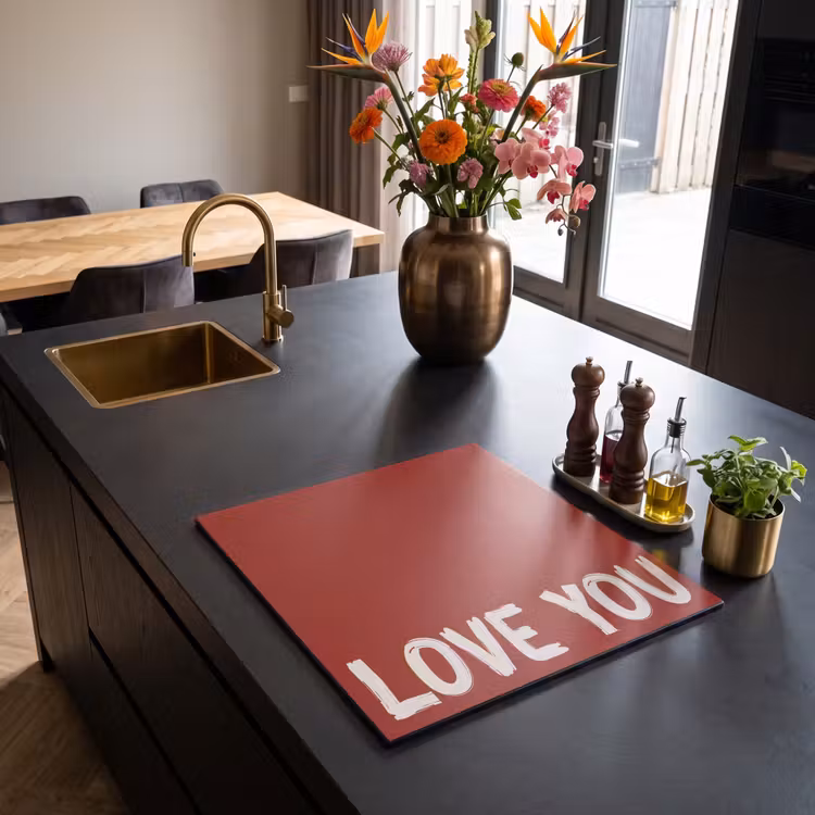 Herdabdeckplatte - Schräg - Loveyou - Rot — 2