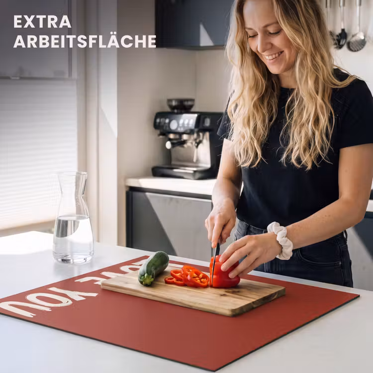 Herdabdeckplatte - Schräg - Loveyou - Rot — 5