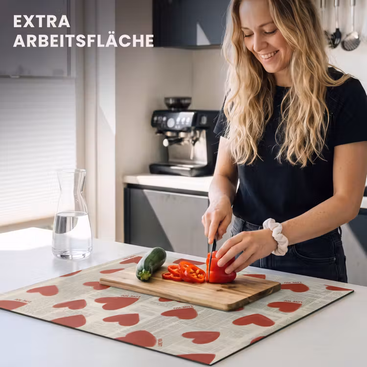 Herdabdeckplatte - Herzen - Zeitung - Loveyou — 5